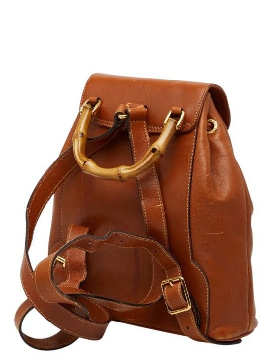 Gucci Bamboo Backpack 03 Brown Leather - Picture 2 of 10